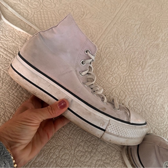 Converse Chuck Taylor Platform High Tops Lavender Purple Canvas Y2K Size 8.5 - Picture 5 of 16